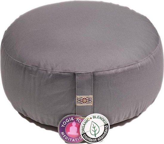 Zentana  Meditatiekussen - Yogi & Yogini - Biologisch Katoen - Verstelbaar - Grijs van Yogi & Yogini