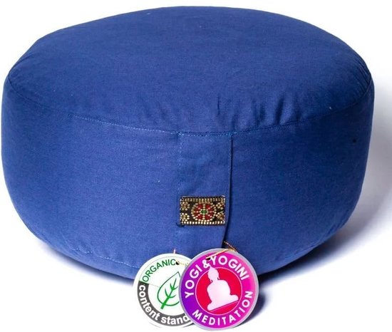 Zentana Meditatiekussen - Yogi & Yogini - Biologisch Katoen - Verstelbaar - Leisteen Blauw van Yogi & Yogini
