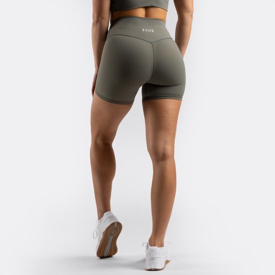 ZEUZ Korte Sport Legging Dames High Waist - Sportkleding & Sportlegging Squat Proof voor Fitness & Crossfit - Hardloopbroek, Yoga Broek - 70% Nylon & 30% Elastaan - Groen - Maat L van ZEUZ