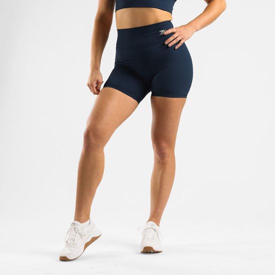 ZEUZ Korte Sport Legging Dames High Waist - Sportkleding & Sportlegging Squat Proof voor Fitness & Crossfit - Hardloopbroek, Yoga Broek - 70% Recycled Nylon & 30% Elastaan - Marineblauw - Maat L van Merkloos