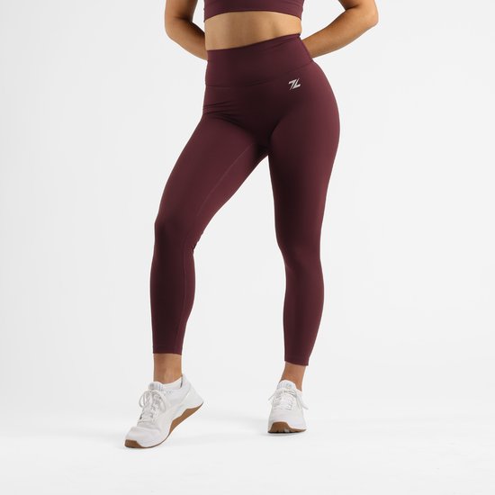 ZEUZ Sport Legging Dames High Waist - Sportkleding & Sportlegging Squat Proof - Fitness & Crossfit - Hardloopbroek, Yoga Broek - 70% Nylon & 30% Elastaan - Burgundy Rood - Maat L van ZEUZ