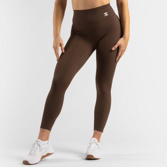ZEUZ Sport Legging Dames High Waist - Sportkleding & Sportlegging Squat Proof voor Fitness & Crossfit - Hardloopbroek, Yoga Broek - 62% Recycled Nylon & 38% Elastaan - Bruin - Maat S van Merkloos