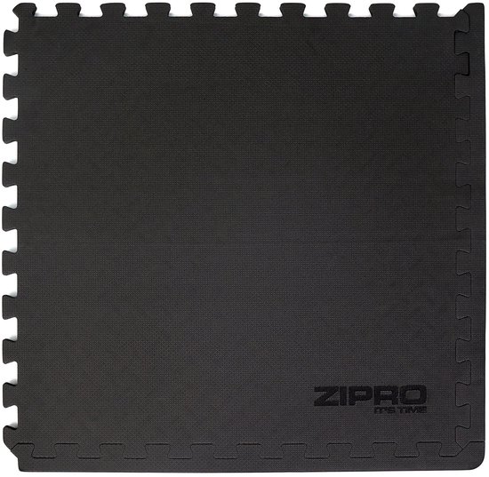 ZIPRO Puzzelmat Fitness - 6 stuks - 62x62cm - Dikte 12mm - EVA Schuim - Vloerbescherming - Gym Mat Zwart van Merkloos