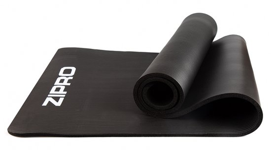 Zipro® Trainingsmat, 180 cm x 60 cm x 1.5 cm, Bestand tegen vervorming, Vochtbestendigheid, Synthetisch NBR-schuim, Transportgreep, Zwart van Zipro