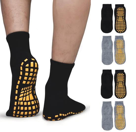 ZKGYUS 4 Paar Antislip Sokken voor Yoga, Pilates en Fitness - Unisex Multicolor van Merkloos