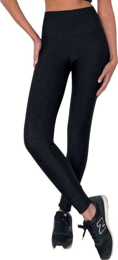 Zwarte sportlegging Dames - High Waist Legging - Fitness Legging - Yoga Legging - Yoga Broek Dames - Sportkleding Dames - Sportbroek Dames - Zwart - Maat S van Merkloos